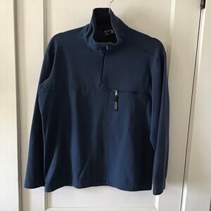 90s Mens Patagonia made in USA Blue Waffle Grid Regulator 1/4 Zip Fleece small